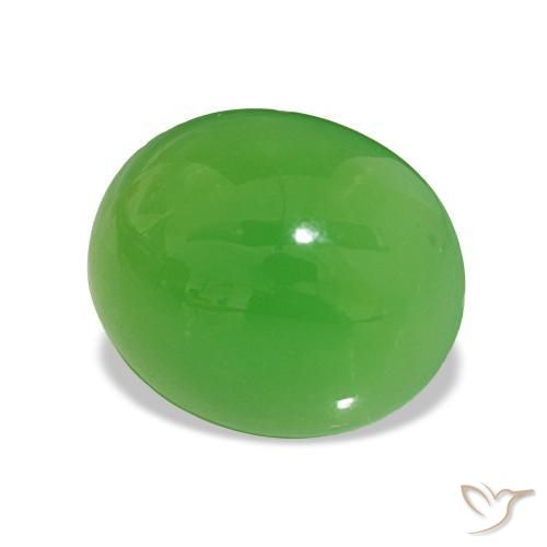 Crisoprasa Verde vivo natural de 2.80 ct, Corte Óvalo, Opaco