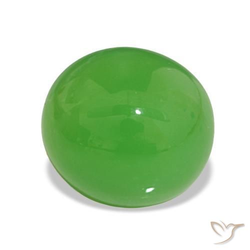 Crisoprasa Verde vivo natural de 5.59 ct, Corte Óvalo, Opaco