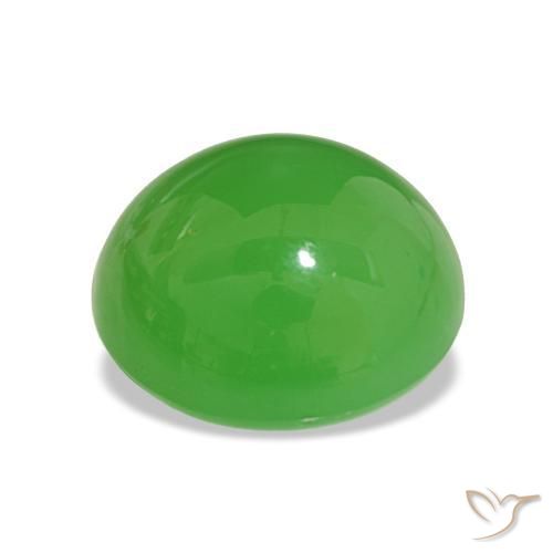 Crisoprasa Verde vivo natural de 5.59 ct, Corte Óvalo, Opaco