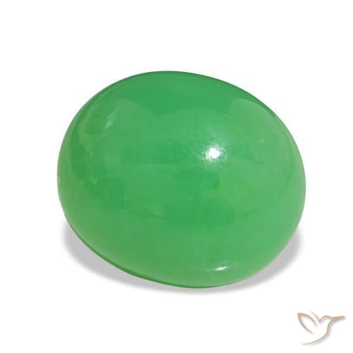 Crisoprasa Verde medio natural de 6.97 ct, Corte Óvalo, Opaco