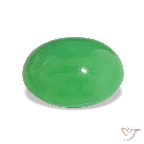 Crisoprasa Verde medio natural de 6.97 ct, Corte Óvalo, Opaco