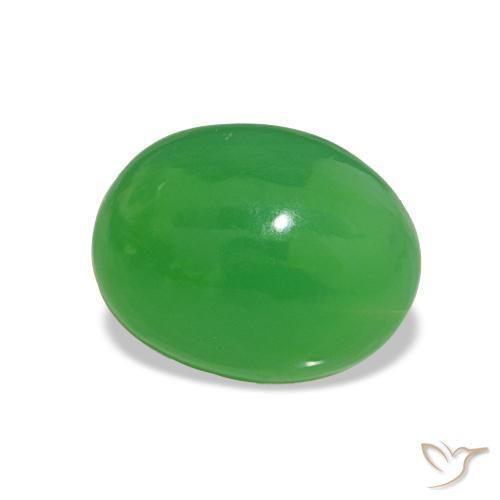 Crisoprasa verde natural de 1,98 ct, corte óvalo, opaco