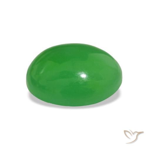 Crisoprasa verde natural de 1,98 ct, corte óvalo, opaco