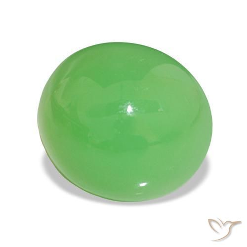 Crisoprasa Verde vivo natural de 7.23 ct, Corte Óvalo, Opaco