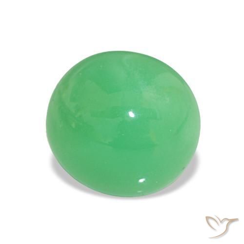 Crisoprasa Verde amarillento natural de 4.13 ct, Corte Óvalo, Opaco
