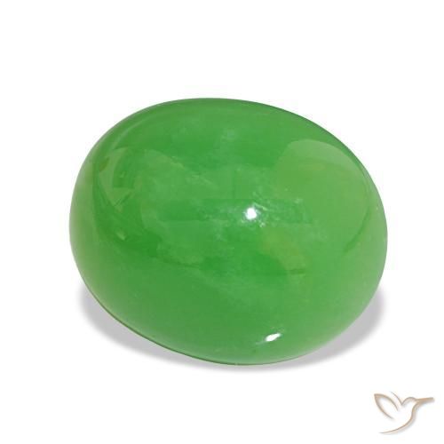 Crisoprasa Verde vivo natural de 8.78 ct, Corte Óvalo, Opaco