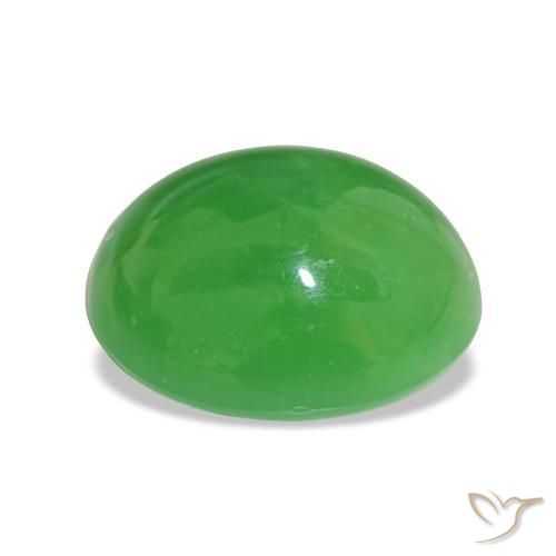 Crisoprasa Verde vivo natural de 8.78 ct, Corte Óvalo, Opaco