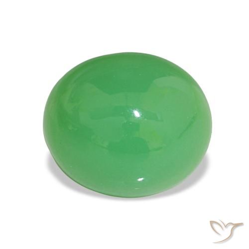 3.30ct Verde medio crisoprasa, Ovalada, Opaco