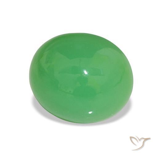 Crisoprasa Verde medio natural de 3.30 ct, Corte Óvalo, Opaco