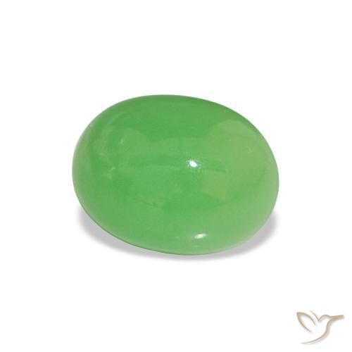 Crisoprasa Verde vivo natural de 1.84 ct, Corte Óvalo, Opaco