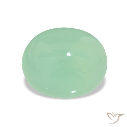 3.31ct Verde claro crisoprasa, Ovalada, Translúcido