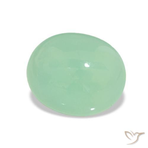 Crisoprasa verde natural de 3,31 ct, corte óvalo, translúcido