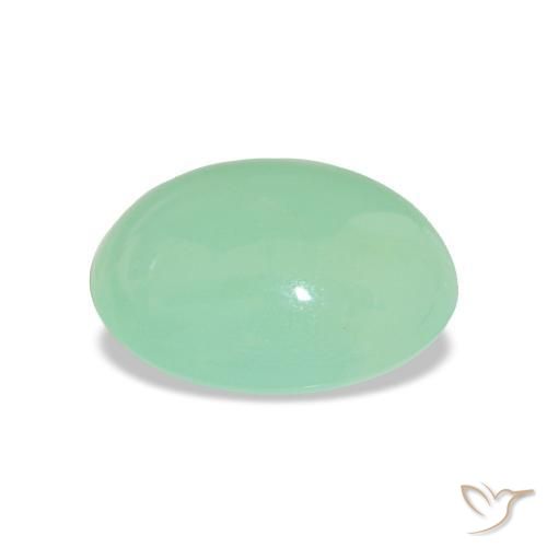 Crisoprasa verde natural de 3,31 ct, corte óvalo, translúcido