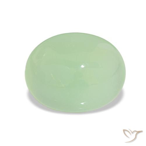 6.67ct Verde claro Crisoprasa, Ovalada, Translúcido