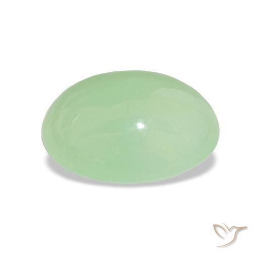 Crisoprasa verde natural de 6,67 ct, corte óvalo, translúcido