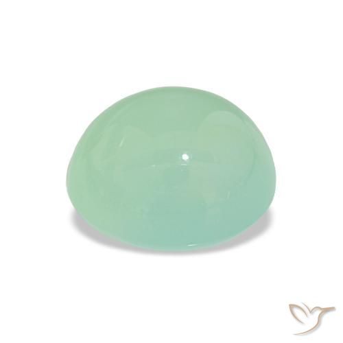 Crisoprasa verde natural de 3,92 ct, corte óvalo, translúcido