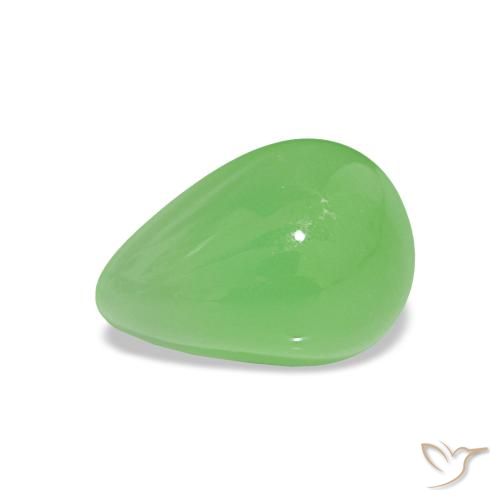 1.20ct Verde vivo crisoprasa, En forma de pera, Translúcido
