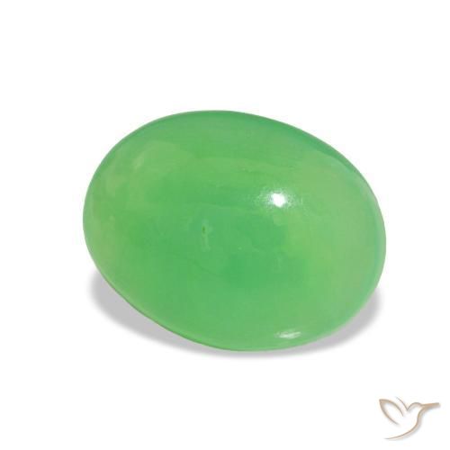 Crisoprasa Verde medio natural de 1.48 ct, Corte Óvalo, Translúcido