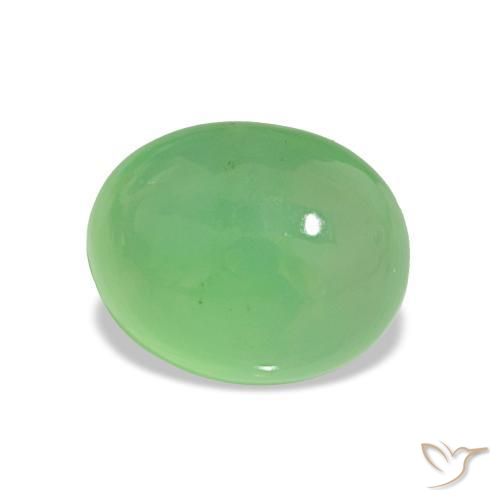 Crisoprasa Verde vivo natural de 2.32 ct, Corte Óvalo, Translúcido