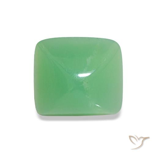 1.67ct Verde amarillento pálido crisoprasa, Corte Baguette, Opaco