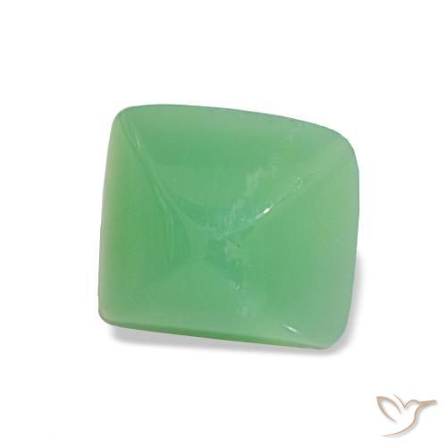 Crisoprasa Verde amarillento pálido natural de 1.67 ct, Corte Baguette, Opaco
