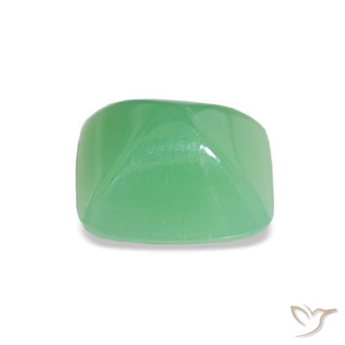 Crisoprasa Verde amarillento pálido natural de 1.67 ct, Corte Baguette, Opaco