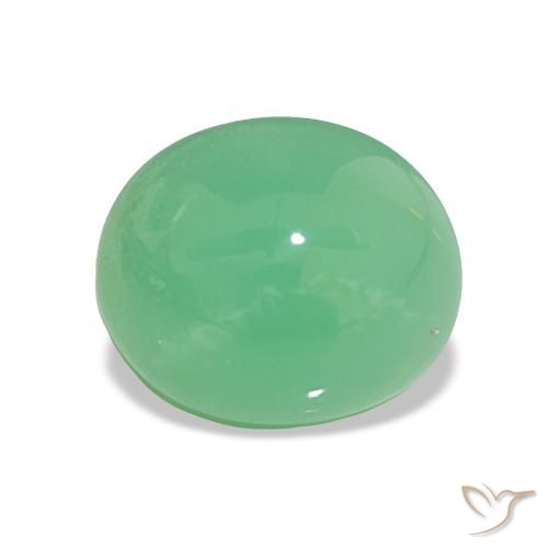 crisoprasa Verde claro natural de 3.58 ct, Corte Óvalo, Opaco