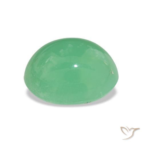 crisoprasa Verde claro natural de 3.58 ct, Corte Óvalo, Opaco