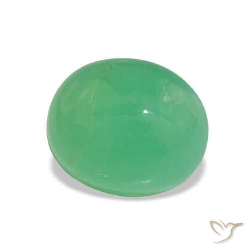 Crisoprasa Verde medio natural de 2.33 ct, Corte Óvalo, Opaco