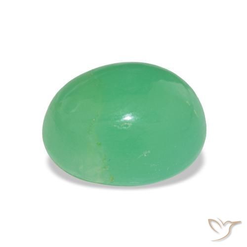 Crisoprasa Verde medio natural de 2.33 ct, Corte Óvalo, Opaco