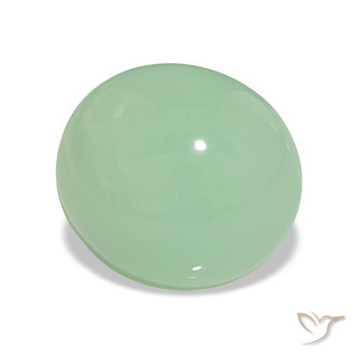 Crisoprasa Verde musgo claro natural de 7.40 ct, Corte Óvalo, Opaco