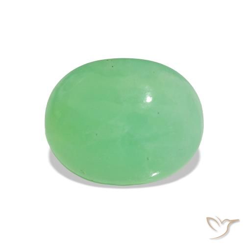2.31ct Verde trébol claro crisoprasa, Ovalada, Translúcido