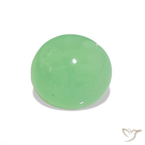 1.55ct Verde amarillento pálido crisoprasa, Redondo, Translúcido