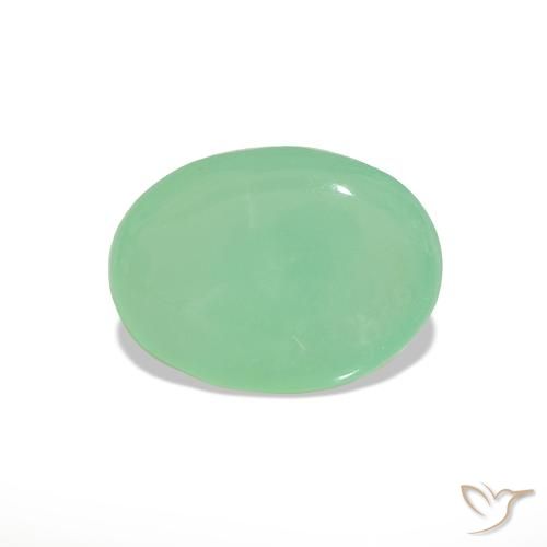 crisoprasa Verde trébol claro natural de 1.50 ct, Corte Óvalo, Translúcido