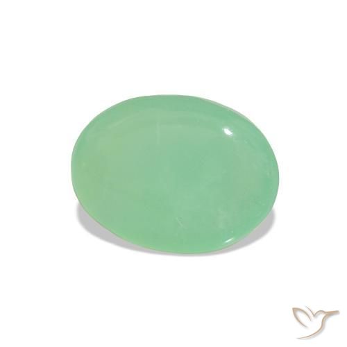crisoprasa Verde trébol claro natural de 1.50 ct, Corte Óvalo, Translúcido