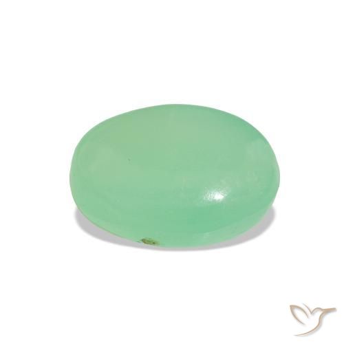 crisoprasa Verde trébol claro natural de 1.50 ct, Corte Óvalo, Translúcido