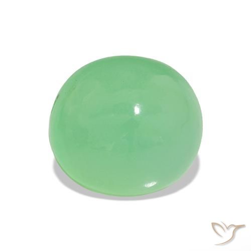 crisoprasa Verde amarillento pálido natural de 2.35 ct, Corte Óvalo, Translúcido