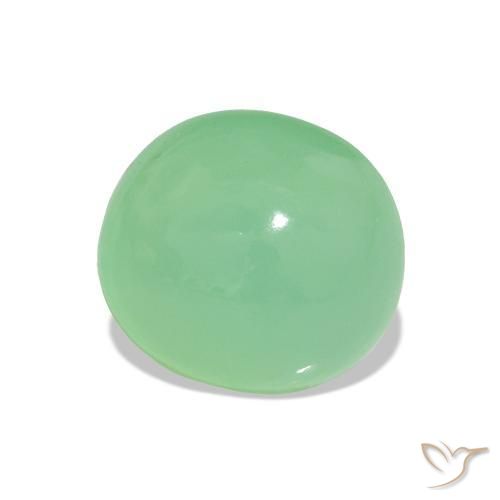 crisoprasa Verde amarillento pálido natural de 2.35 ct, Corte Óvalo, Translúcido