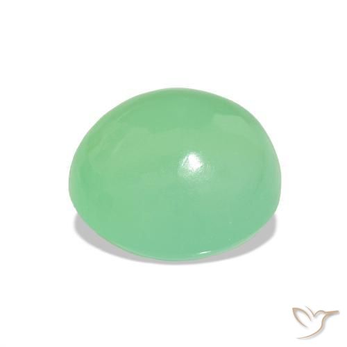 crisoprasa Verde amarillento pálido natural de 2.35 ct, Corte Óvalo, Translúcido