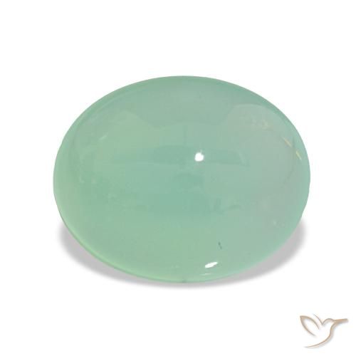 2.96ct Verde musgo pálido crisoprasa Piedras Preciosas, Ovalada, Translúcido