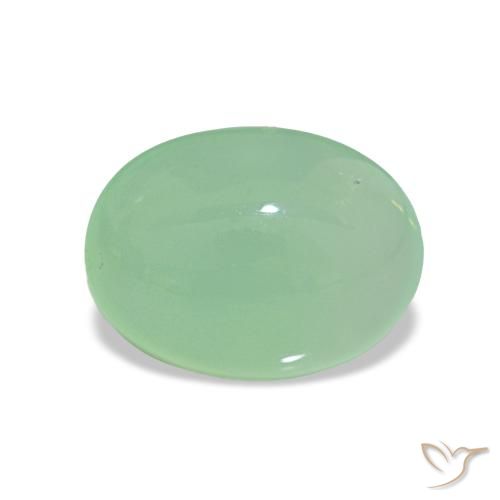 crisoprasa Verde musgo pálido natural de 2.16 ct, Corte Óvalo, Translúcido