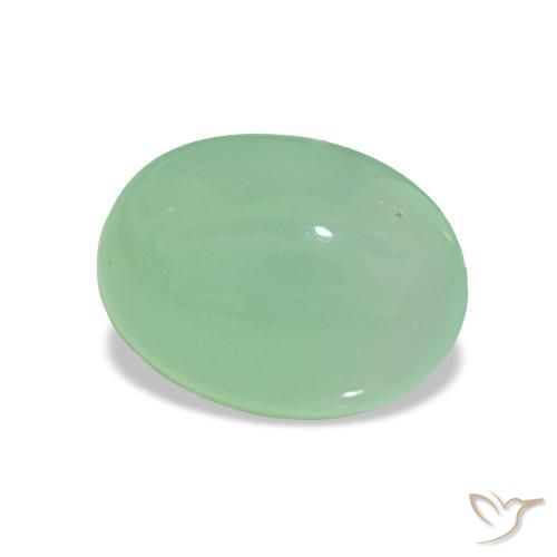 crisoprasa Verde musgo pálido natural de 2.16 ct, Corte Óvalo, Translúcido