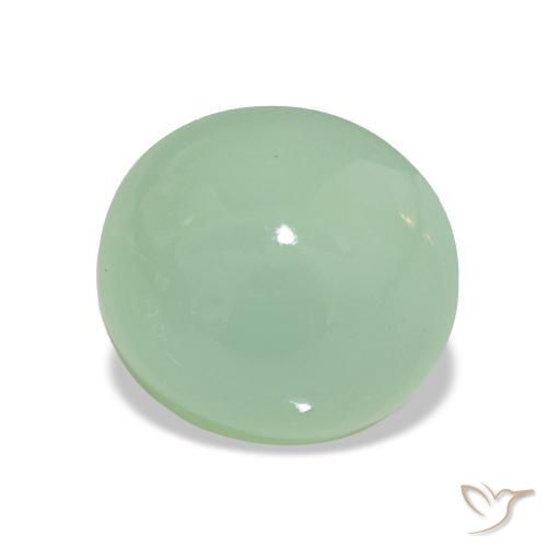 crisoprasa Verde salvia claro natural de 3.40 ct, Corte Óvalo, Translúcido