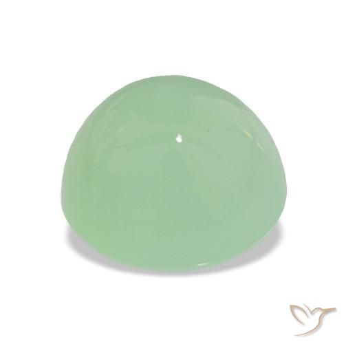 crisoprasa Verde salvia claro natural de 3.40 ct, Corte Óvalo, Translúcido