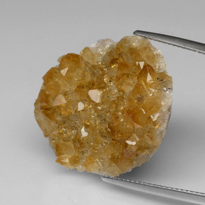 Geoda de citrino dorado amarillo natural de 32,01 ct, forma elegante, opaco