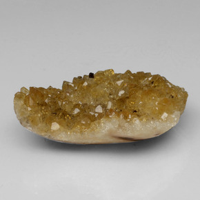Geoda de citrino amarillo natural de 40,22 ct, forma elegante, opaco