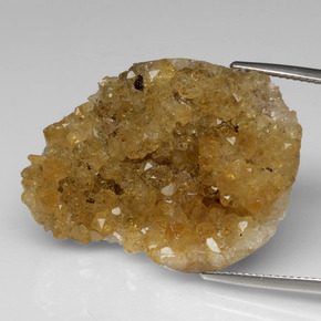 Geoda de citrino amarillo natural de 40,22 ct, forma elegante, opaco