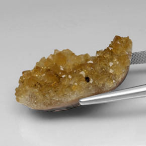 Geoda de citrino amarillo natural de 40,22 ct, forma elegante, opaco