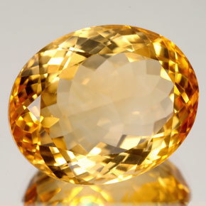 Citrino amarillo natural de 28,14 ct, corte óvalo, VVS