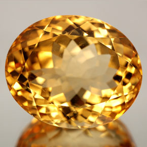 Citrino naranja natural de 27,06 ct, corte óvalo, VVS